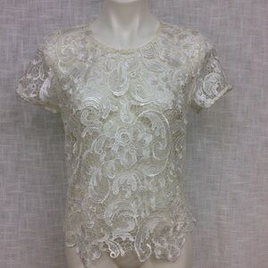 Bisou Bisou Lace White Medium Top